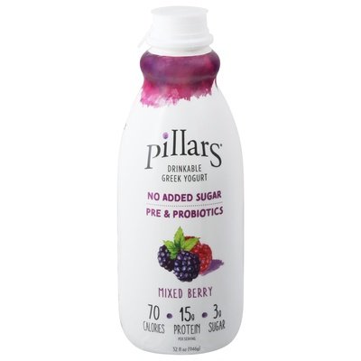 Pillars Drinkable Greek Yogurt Mixed Berry 6/32 OZ [UNFI #2668408] [ebt]