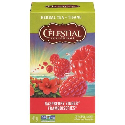 Celestial Seasonings Herbal Tea Caffeine Free Raspberry Zinger Tea Bags 6/20 BAG [UNFI #630947] [ebt]