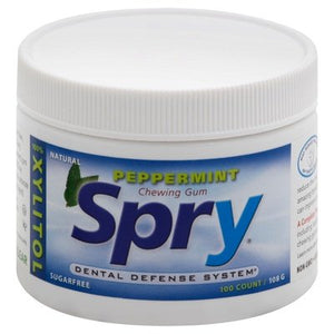 Spry Chewing Gum Sugarfree Peppermint 100 CT [UNFI #1710037] [ebt] T
