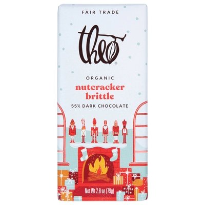 Theo Chocolate Dark Chocolate 55% Nutcracker Brittle 12/2.8 OZ [UNFI #2851434] [ebt] T
