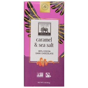 Endangered Species Chocolate Dark Chocolate Caramel & Sea Salt 60% Cocoa 12/3 OZ [UNFI #1776996] [ebt] T