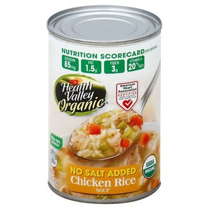 Health Valley Soup No Salt Added Chicken Rice 12/15 OZ [UNFI #138404] [ebt]