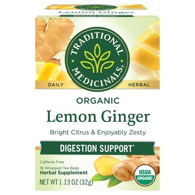 Traditional Medicinals Herbal Supplement Organic Lemon Ginger Tea Bags 6/16 BAG [UNFI #2560753] [ebt]