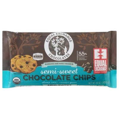 Equal Exchange Chocolate Chips Organic Semi-Sweet 55% Cacao 12/10 OZ [UNFI #1274109] [ebt]