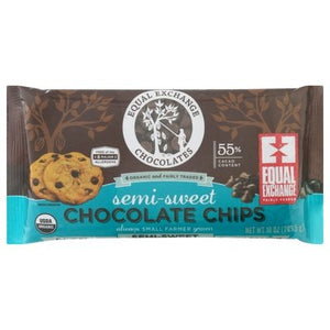 Equal Exchange Chocolate Chips Organic Semi-Sweet 55% Cacao 12/10 OZ [UNFI #1274109] [ebt]