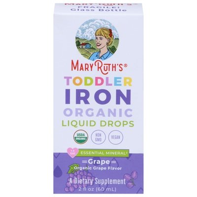Mary Ruths Iron Organic Toddler Liquid Drops Grape 2 OZ [UNFI #2922805] T
