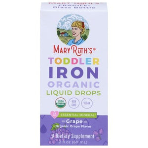 Mary Ruths Iron Organic Toddler Liquid Drops Grape 2 OZ [UNFI #2922805] T