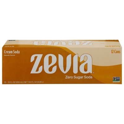 Zevia Soda Cream Zero Sugar 2/12/12 OZ [UNFI #2892156] [ebt] T