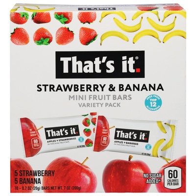 Thats It Fruit Bars Mini Strawberry & Banana Variety Pack 6/10/.7 Z [UNFI #2970283] [ebt]