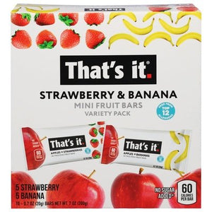 Thats It Fruit Bars Mini Strawberry & Banana Variety Pack 6/10/.7 Z [UNFI #2970283] [ebt]
