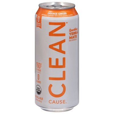 Clean Cause Yerba Mate Orange Ginger Sparkling 12/16 OZ [UNFI #2566602] [ebt] T