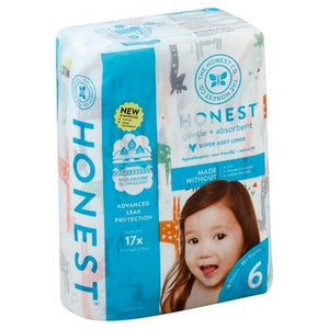 The Honest Co Diapers Size 6 (35+ Pounds) Multicolored Giraffes 18 CT [UNFI #2452720] T