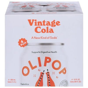Olipop Soda Vintage Cola 4 Pack 6/4/12 OZ [UNFI #2863777] [ebt] T