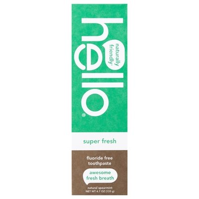 Hello Products Toothpaste Fluoride Free Super Fresh Natural Spearmint 4.7 OZ [UNFI #3037637] T