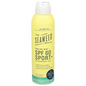 Seaweed Bath Co Sunscreen Cooling Mist Sport+ Broad Spectrum Spf 60 1/6 OZ [UNFI #2796936] T