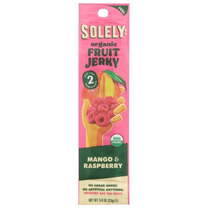 Solely Fruit Jerky Organic Mango & Raspberry Og2 12/.8 oz [UNFI-CARLISLE #3141835 ] [ebt]
