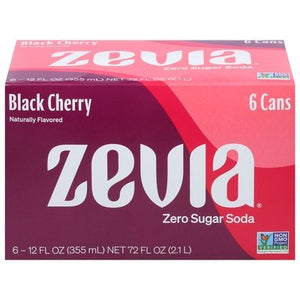 Zevia Soda Zero Sugar Black Cherry 4/6/12 OZ [UNFI #2980480] [ebt] T