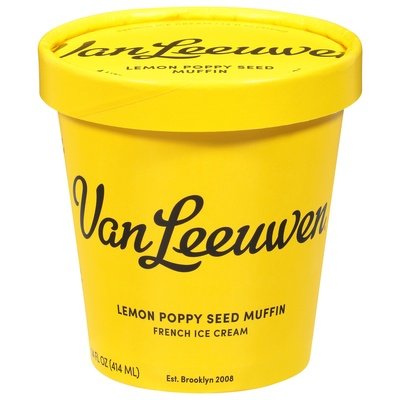 Van Leeuwen Ice Cream French Lemon Poppyseed Muffin 8/14 OZ [UNFI  #2940278]