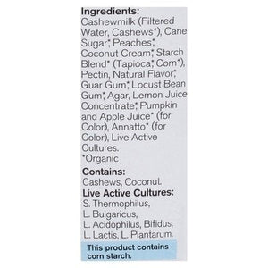 Forager Project Cashewmilk Yogurt Peach Dairy-Free Organic Probiotic 6/5.3 OZ [UNFI #2701845] [ebt]