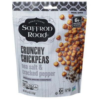 Saffron Road Chickpeas Sea Salt & Cracked Pepper Crunchy 12/6 OZ [UNFI #2865939] [ebt]
