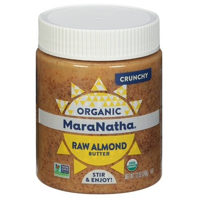 Maranatha Almond Butter Organic Raw Crunchy 6/12 OZ [UNFI #1745629] [ebt]