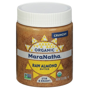 Maranatha Almond Butter Organic Raw Crunchy 6/12 OZ [UNFI #1745629] [ebt]
