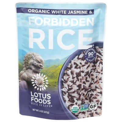 Lotus Foods Rice Organic White Jasmine & Forbidden 6/8 OZ [UNFI #2650083] [ebt]