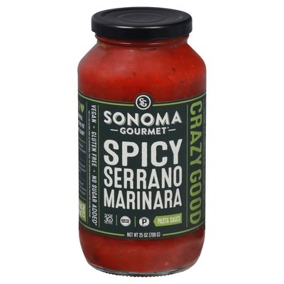 Sonoma Gourmet Pasta Sauce Spicy Serrano Marinara 6/25 OZ [UNFI #2844926] [ebt]