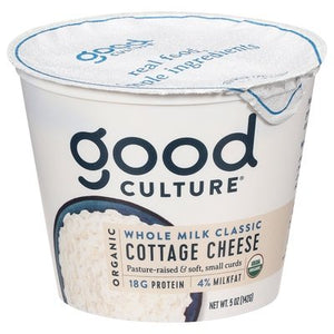 Good Culture Cottage Cheese Organic 4% Milkfat Whole Milk Classic 12/5.3 OZ [UNFI #2889475] [ebt]