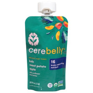 Cerebelly Baby Puree Organic Kale Sweet Potato Apple 6/4 OZ [UNFI #2786630] [ebt]