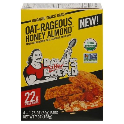 Daves Killer Bread Snack Bars Organic Oat-Rageous Honey Almond 6/4/1.75 Z [UNFI #2800761] [ebt]