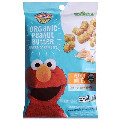 Earths Best Corn Puffs Peanut Butter Baked 6/2 OZ [UNFI #2965887] [ebt]