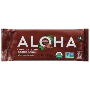 Aloha Protein Bars Organic Chocolate Chip Cookie Dough 12/1.98OZ [UNFI #2538015] [ebt]