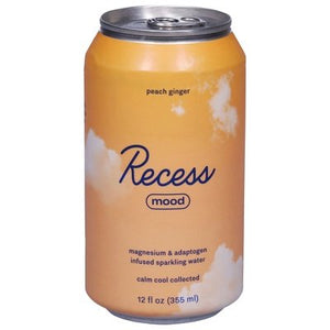 Recess Sparkling Water Peach Ginger Mood 12/12 OZ [UNFI #2765162] [ebt] T