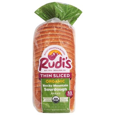 OG2 Rudis Organic Bakery Rocky Mountain Sourdough Thin Sliced 8/18 OZ [UNFI  #2686657]