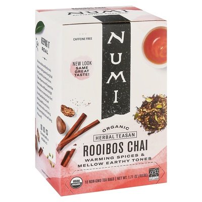 Numi Tea Herbal Tea Organic Rooibos Chai Tea Bags 6/18 Bag [UNFI #0290833] [ebt]