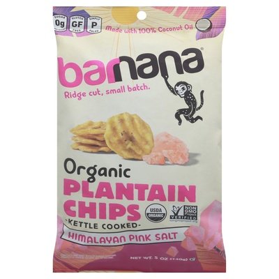 Barnana Plantain Chips Organic Himalayan Pink Salt Kettle Cooked 6/5 OZ [UNFI #2641918] [ebt]