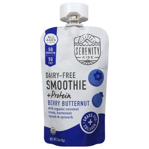 Serenity Kids Smoothie + Protein Dairy-Free Berry Butternut 6+ Months 6/3.5 OZ [UNFI #2929776] [ebt]