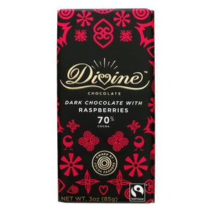 Divine Chocolate Dark Chocolate With Raspberries 12/3 OZ [UNFI #2398477] [ebt] T