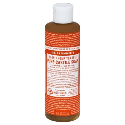 Dr Bronners Soap Pure-Castile 18-In-1 Hemp Tea Tree 8 OZ [UNFI #0329979] T