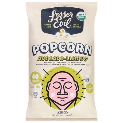 Lesser Evil Popcorn Organic Avocado-Licious 12/4.6 OZ [UNFI #2846384] [ebt]