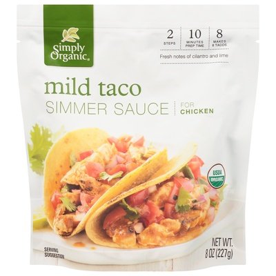 Simply Organic Simmer Sauce Mild Taco 6/8 OZ [UNFI #2044089] [ebt]