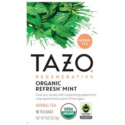 Tazo Herbal Tea Organic Refresh Mint Bags 6/16 BAG [UNFI #2997229] [ebt]