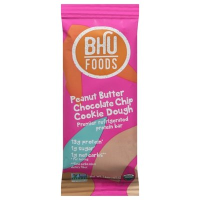 Bhu Protein Bar Peanut Butter Chocolate Chip Cookie Dough 8/1.6 OZ [UNFI #2422186] [ebt]