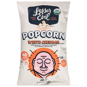 Lesser Evil Popcorn White Cheddar Flavor 12/4.6 OZ [UNFI #2846418] [ebt]
