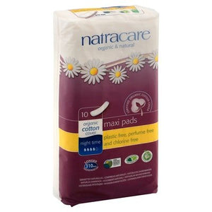 Natracare Pads Maxi Night Time 10 Ct [UNFI #0916064] T