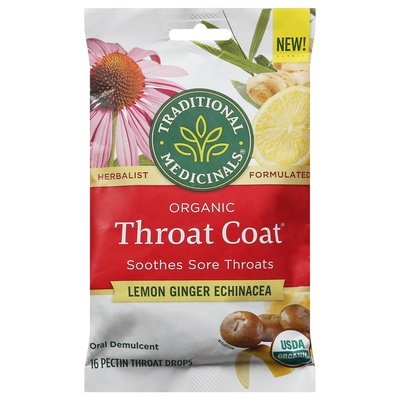 Traditional Medicinals Throat Coat Organic Lemon Ginger Echinacea 12/16 CT [UNFI #2583987] T