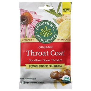 Traditional Medicinals Throat Coat Organic Lemon Ginger Echinacea 12/16 CT [UNFI #2583987] T
