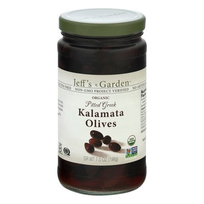 Jeffs Garden Kalamata Olives Organic Pitted Greek 6/7 OZ [UNFI #1142678] [ebt]