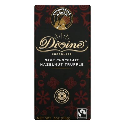 Divine Chocolate Dark Chocolate Hazelnut Truffle 12/3 OZ [UNFI #2398485] [ebt] T